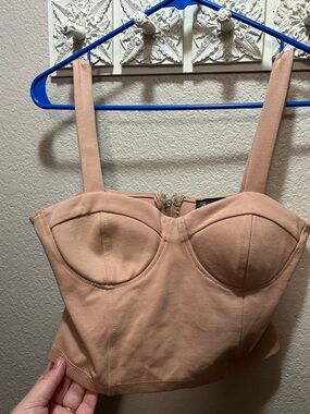 Shinestar Tan Bustier Crop Top
